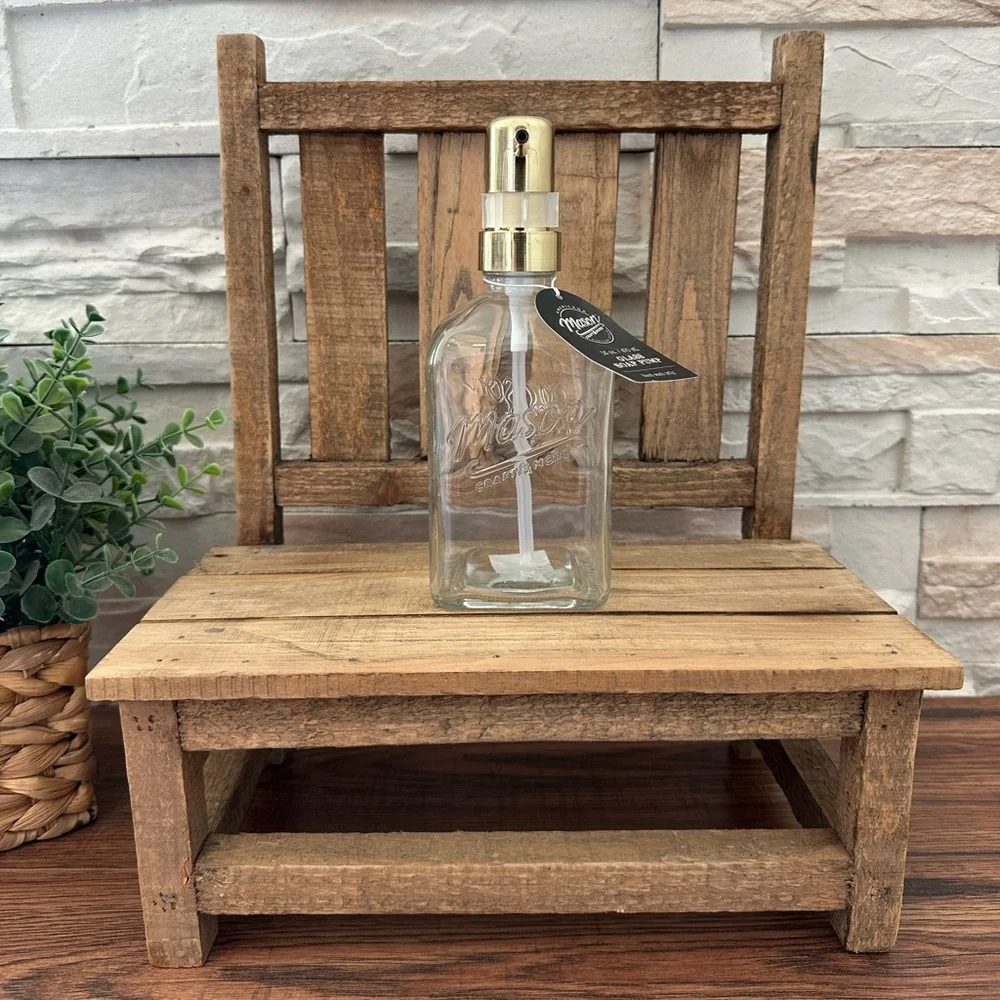 🆕 Mason Glass Soap Dispenser with a Gold Pump!